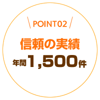 信頼の証!年間実績1,500件